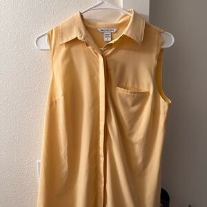 Athleta Yellow Urbanite II Women's Button Up Sleeveless Top Size Small